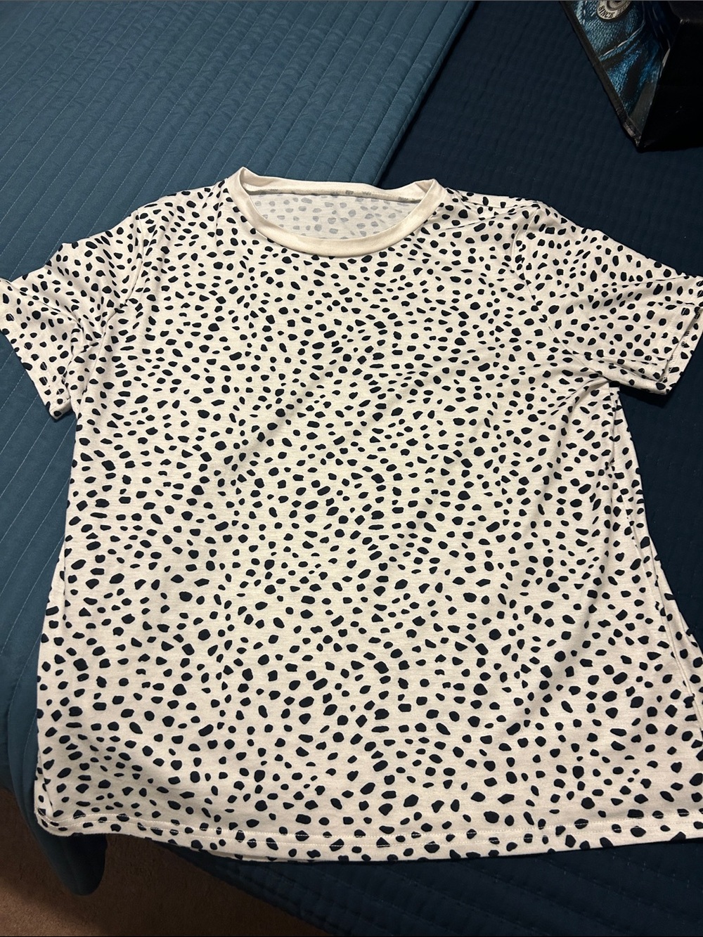 Cream Top with Black Speckled Print